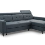 Narożnik z funkcją spania CORDO niebieski z pojemnikiem L-kształtny