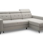 Narożnik z funkcją spania CORDO jasnoszary z pojemnikiem L-kształtny