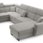 Narożnik z funkcją spania MAGNUS U szary z pojemnikiem U-kształtny