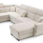 Narożnik z funkcją spania MAGNUS U beżowy z pojemnikiem U-kształtny