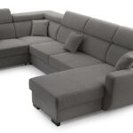 Narożnik z funkcją spania MAGNUS U ciemnoszary z pojemnikiem U-kształtny