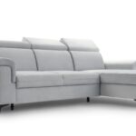 Narożnik z funkcją spania ALBANO jasnoszary z pojemnikiem L-kształtny