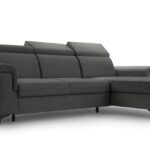 Narożnik z funkcją spania ALBANO ciemnoszary z pojemnikiem L-kształtny