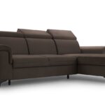 Narożnik z funkcją spania ALBANO brązowy z pojemnikiem L-kształtny