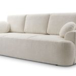 Kanapa rozkładana trzyosobowa z funkcją spania VELANO beżowy z pojemnikiem