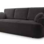 Kanapa rozkładana trzyosobowa z funkcją spania VELANO czarny z pojemnikiem