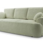 Kanapa rozkładana trzyosobowa z funkcją spania VELANO miętowy z pojemnikiem