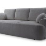 Kanapa rozkładana trzyosobowa z funkcją spania VELANO ciemnoszary z pojemnikiem