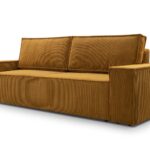 Kanapa rozkładana trzyosobowa z funkcją spania LAGUNA miodowa z pojemnikiem