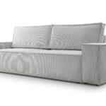 Kanapa rozkładana trzyosobowa z funkcją spania LAGUNA jasnoszary z pojemnikiem