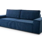 Kanapa rozkładana trzyosobowa z funkcją spania LAGUNA ciemnoniebieski z pojemnikiem