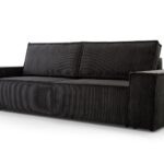 Kanapa rozkładana trzyosobowa z funkcją spania LAGUNA antracyt z pojemnikiem