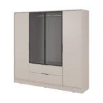 Szafa czterodrzwiowa BONNY 200cm przeszklone drzwi środkowe