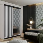 Szafa przesuwna MALIBU 138 cm z lamelami i lustrem