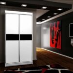 Szafa dwudrzwiowa SENSO 4 100 cm przesuwna ze wstawkami dekoracyjnymi szklanymi