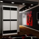 Szafa przesuwna SENSO 16 100 cm ze wstawkami dekoracyjnymi szklanymi