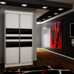 Szafa przesuwna SENSO 17 100 cm ze wstawkami dekoracyjnymi szklanymi