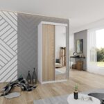 Szafa przesuwna SENSO 23 PLUS 100 cm z lustrem i dekoracyjną listwą