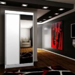 Szafa przesuwna SENSO 33 100 cm ze wstawkami dekoracyjnymi szklanymi i lustrem