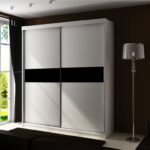 Szafa przesuwna SENSO 4 150 cm ze wstawkami dekoracyjnymi szklanymi