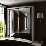 Szafa przesuwna SENSO 30 150 cm ze wstawkami dekoracyjnymi szklanymi i dwoma lustrami