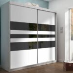 Szafa przesuwna SENSO 17 200 cm ze wstawkami dekoracyjnymi szklanymi