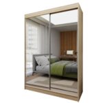 Szafa przesuwna FIORINA 150 z dwoma lustrami dąb sonoma