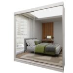 Szafa przesuwna FIORINA 200 z dwoma lustrami biały