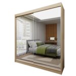 Szafa przesuwna FIORINA 200 z dwoma lustrami dąb sonoma