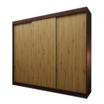 Szafa przesuwna ORNELLA 240 PLUS z czteroma szufladami minimalistyczna wenge