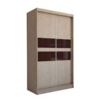 Szafa przesuwna EVANORA 150 z dwoma dekoracyjnymi panelami szklanymi dąb sonoma