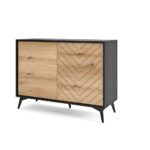 Komoda dwudrzwiowa ARTE 104 cm czarny jodełka