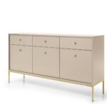 Komoda trzydrzwiowa NUO z trzema szufladami 153 cm beż