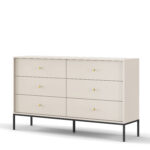 Komoda NUO z sześcioma szufladami 154 cm beż