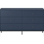 Komoda NUO z sześcioma szufladami 154 cm granat