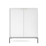 Komoda dwudrzwiowa ORT 104 cm ryflowany front szary