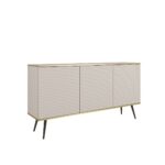 Komoda trzydrzwiowa CARO 160 cm beż, złoty