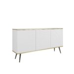 Komoda trzydrzwiowa CARO 160 cm biały, złoty