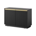 Komoda dwudrzwiowa ALDO 103 cm ryflowany front czarny