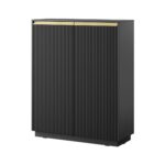 Komoda dwudrzwiowa ALDO 103 cm ryflowany front czarny