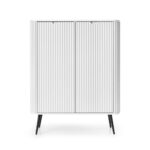 Komoda dwudrzwiowa ALURE 104 cm ryflowana biały