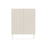 Komoda dwudrzwiowa LARTE wysoka 98 cm ryflowany front kaszmir