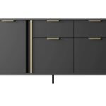 Komoda trzydrzwiowa MARI z dwiema szufladami 153 cm antracyt