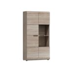 Witryna XXX niska 80 cm przeszklona LED dąb sonoma