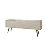 Szafka RTV dwudrzwiowa CARO 135 cm ryflowany front beż