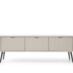 Szafka RTV trzydrzwiowa ALURE 168 cm ryflowany front kaszmir