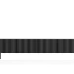 Szafka RTV czterodrzwiowa LARTE 195 cm ryflowany front czarny