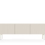 Szafka RTV trzydrzwiowa LARTE 147 cm ryflowany front kaszmir