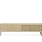 Szafka RTV dwudrzwiowa FERRO 187 cm ryflowany front dąb cremona