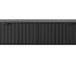 Szafka RTV dwudrzwiowa NEST 200 cm ryflowany front czarny